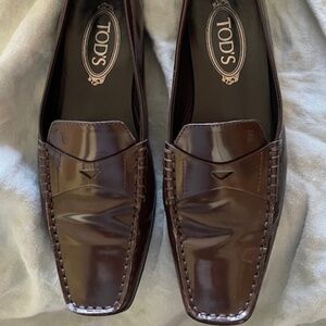Authentic Tod's Burgundy Loafers, Size 8-1/2